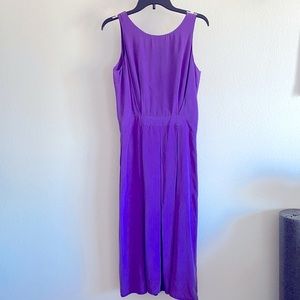 Vintage 80s Purple Silk Dress